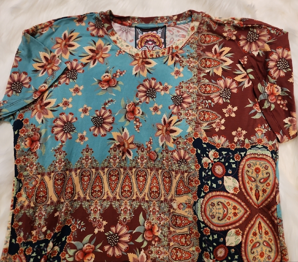 COPY - Johnny Was Floral  Patchwork Women's Top